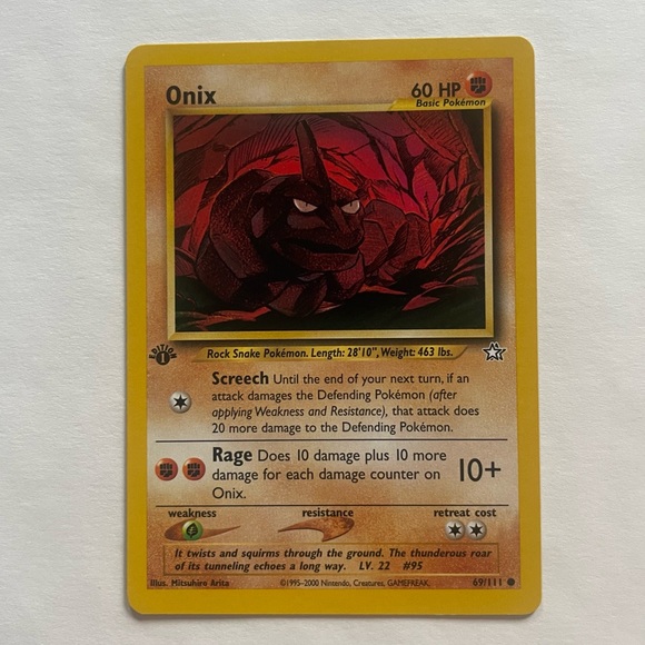 Onix - First Edition Pokémon Card - Picture 1 of 2